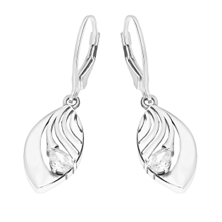 Kolczyki srebrne ażurowa łezka z cyrkonią/big.zam. TB 19189-19188 próba 925