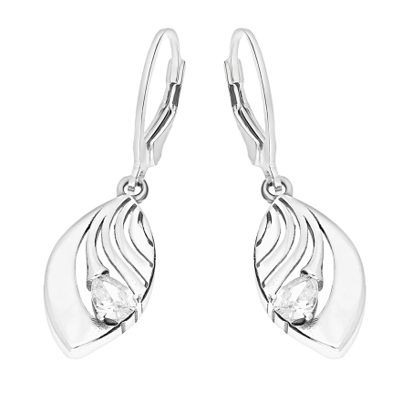 Kolczyki srebrne ażurowa łezka z cyrkonią/big.zam. TB 19189-19188 próba 925