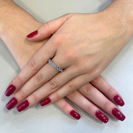 Pierścionek srebrny jasno-niebieskie cyrkonie wokół AT753 próba 925