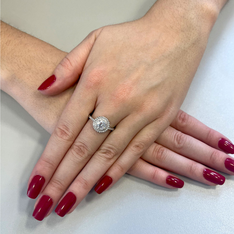 Pierścionek srebrny koło z białymi cyrkoniami AT775 próba 925