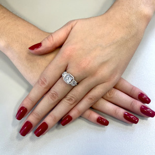 Srebrny Pierścionek z Białymi Cyrkoniami pr. 925 - JubilerSezam.pl