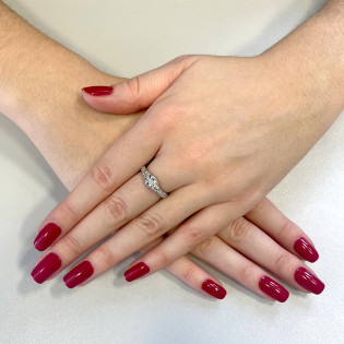 Pierścionek srebrny wąż z zielonymi i białymi cyrkoniami PW wąż ROD próba 925