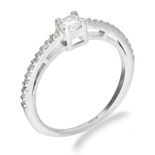 Pierścionek srebrny cyrkonia w czterech łapkach TB 19335 próba 925