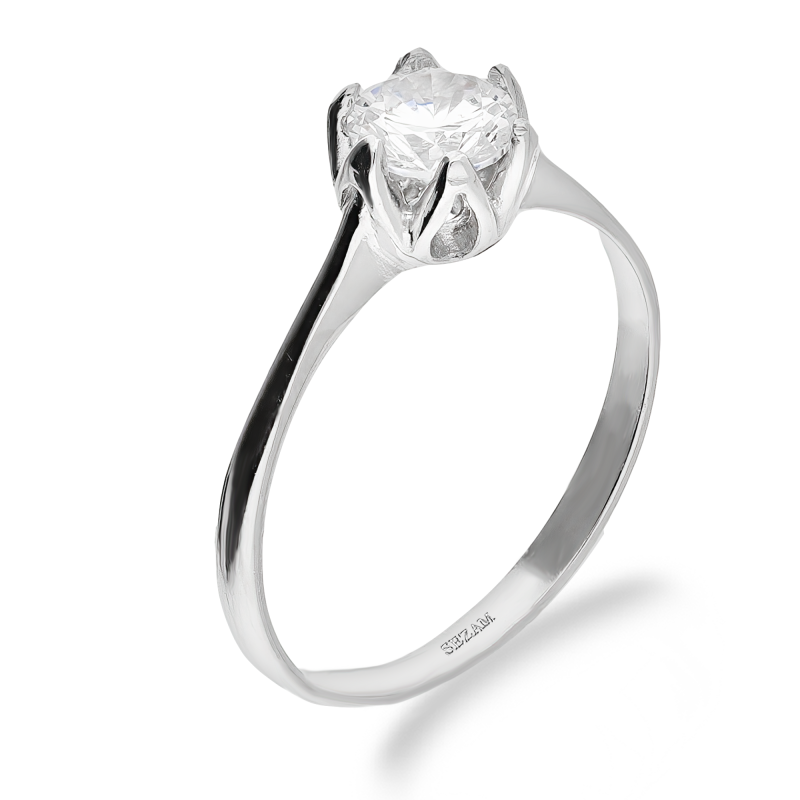 Pierścionek srebrny cyrkonia zakuta w sześciu łapkach TB 20161 próba 925