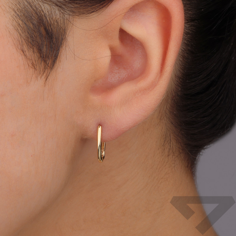 Kolczyki złote gładkie owale, złoto 375