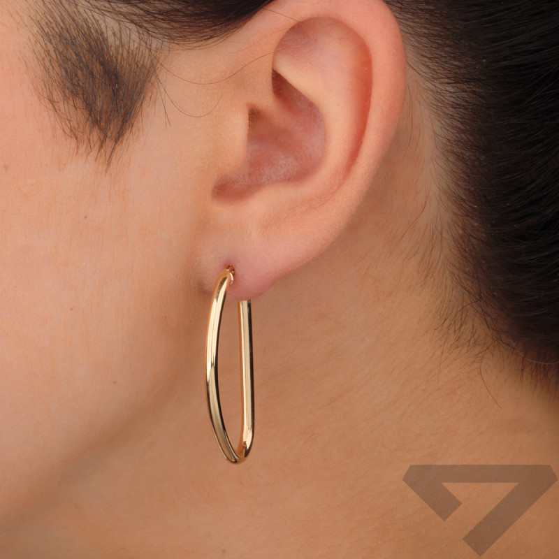 Kolczyki złote gładkie owalne kółko/ang.zap. AR XTE15762 próba 375