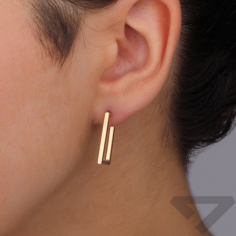 Kolczyki złote prostokątne kółka/ang.zap. AR XXTE16156 próba 375