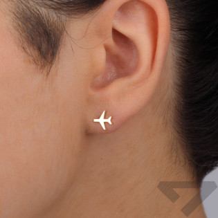 Złote Kolczyki Samoloty Sztyft pr. 375 - JubilerSezam.pl