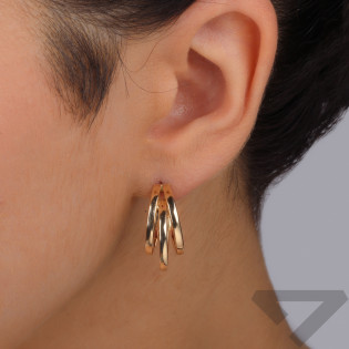 Kolczyki złote trzy półkółka/sztyft AR VXTE15650 próba 375