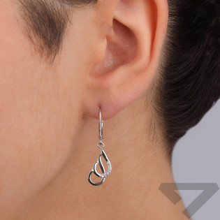 Kolczyki srebrne kropla w kropli z cyrkoniami/big.zam. HS1896 próba 925