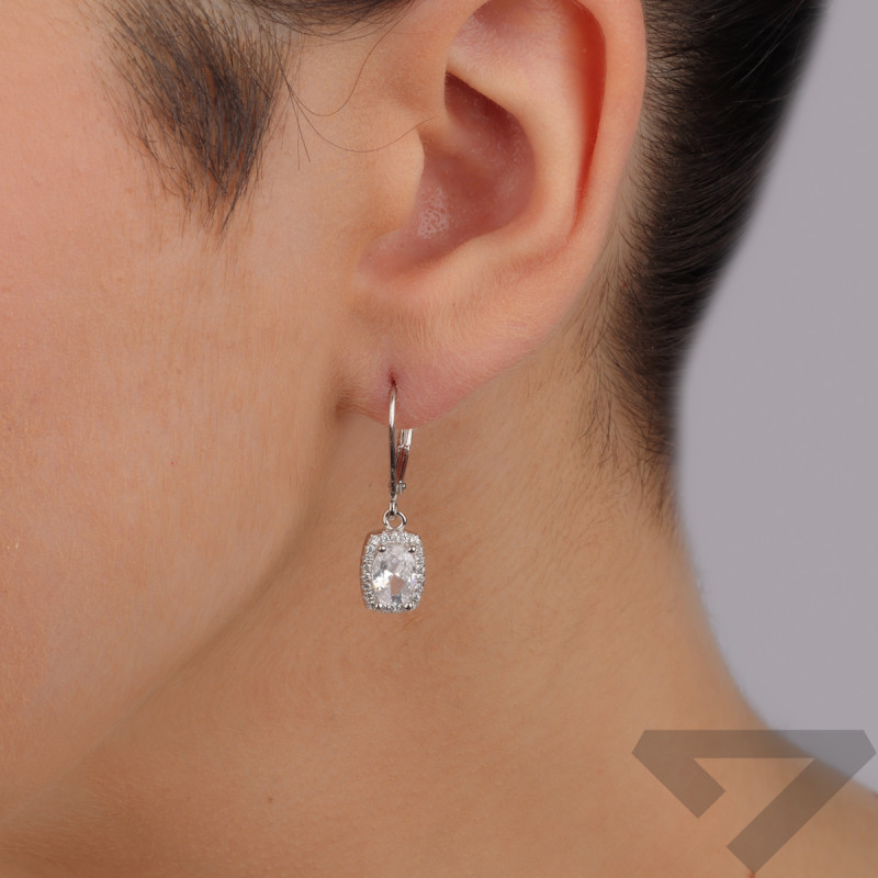 Srebrne kolczyki z cyrkoniami próby 925 - JubilerSezam.pl