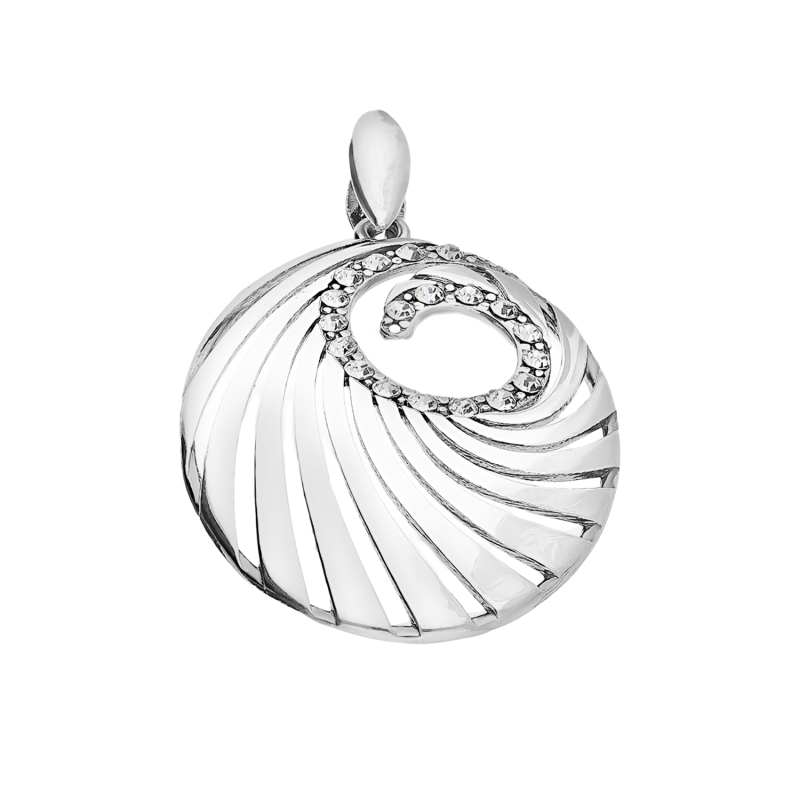 Zawieszka srebrna owalna muszla z cyrkoniami TB 21499-21498 próba 925