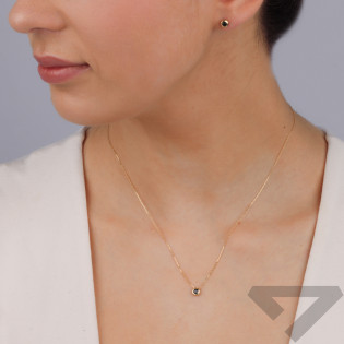 Kolczyki złote czarna cyrkonia w okrągłej oprawie/sztyft AR X4-X5SZE0047-FO próba 585