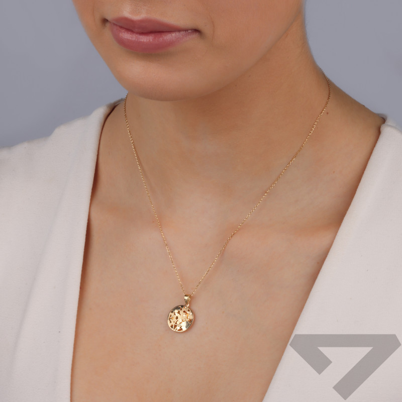 Zawieszka złota ażurowe koło z kwiatkami AR VXLKP2763-FL-LS próba 375