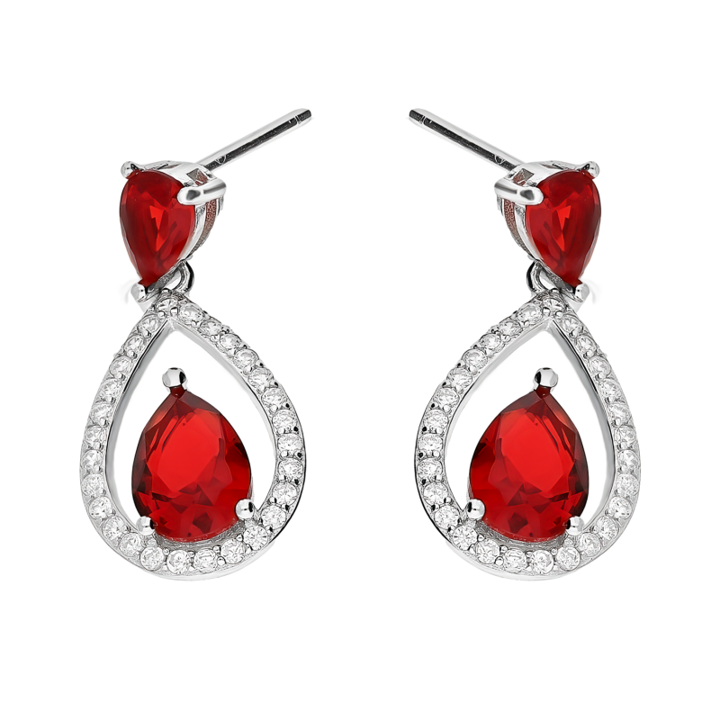 Srebrne kolczyki krople z cyrkoniami pr. 925 - JubilerSezam.pl