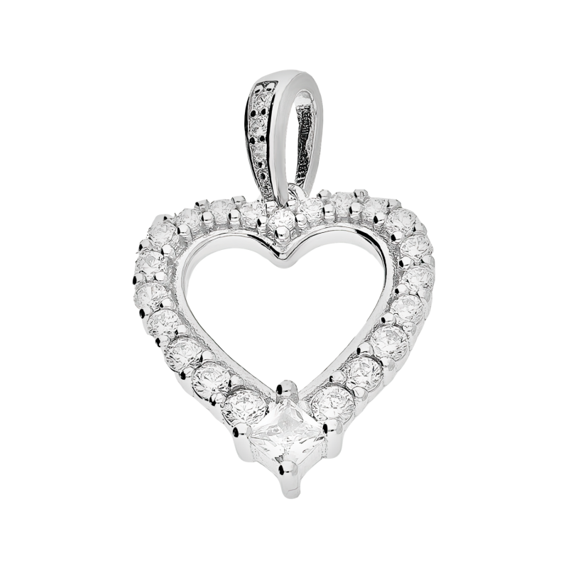 Serduszko srebrne z białymi cyrkoniami TB 21870 próba 925