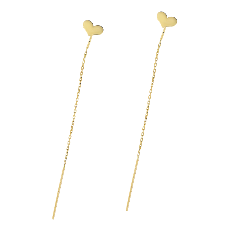 Kolczyki złote gładkie serce na ankerze/przeciągane AR VX5FOR6E10905 próba 585