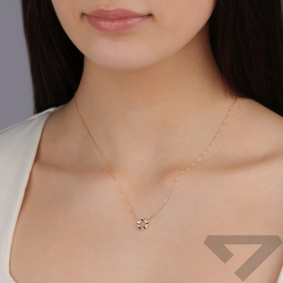 Złoty Naszyjnik Koło Serca Cyrkonie pr. 585 - JubilerSezam.pl