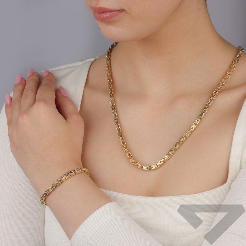 Bransoleta złota splot królewski