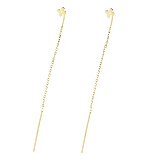 Kolczyki złote gładka koniczyna na ankerze/przeciągane AR VX5FOR6E10907 próba 585