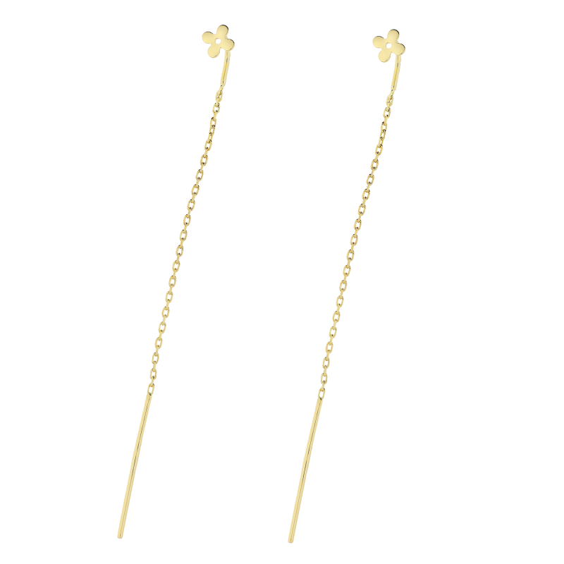 Kolczyki złote gładka koniczyna na ankerze/przeciągane AR VX5FOR6E10907 próba 585