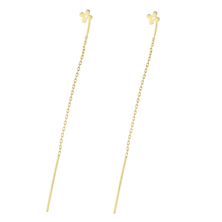 Kolczyki złote gładka koniczyna na ankerze/przeciągane AR VX5FOR6E10907 próba 585