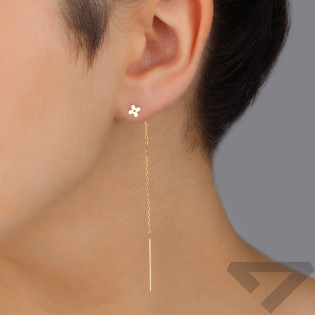 Kolczyki złote gładka koniczyna na ankerze/przeciągane AR VX5FOR6E10907 próba 585