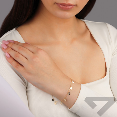 Bransoleta złota wiszące gładkie serca/anker AR X5FOR6B10202 próba 375