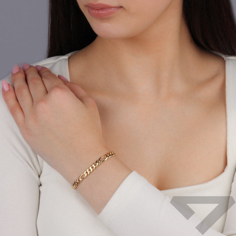 Bransoleta złota figaro/szufladka AR XFUB0368-6mm próba 585