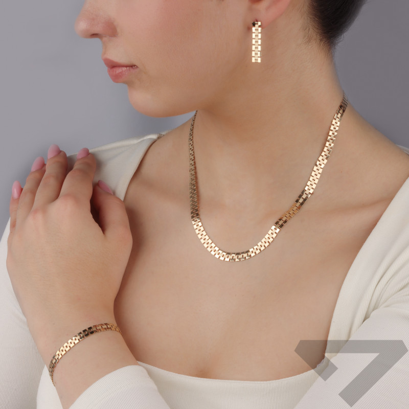 Kolczyki złote taśma na sztyft