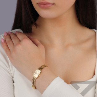 Zegarek złoty z prostokątną tarczą MI G398305 próba 585