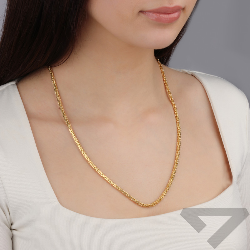 Łańcuszek złoty splot królewski dmuchany próba 585