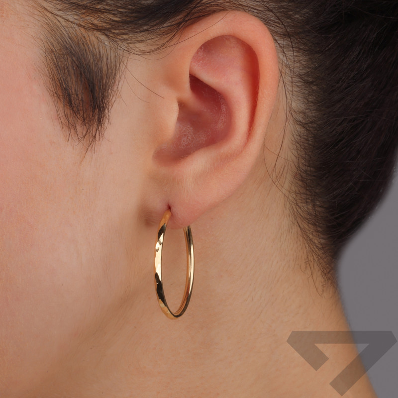 Kolczyki złote kółka szarniry grawerowane AR DCLTE0018-327-1,5 próba 375