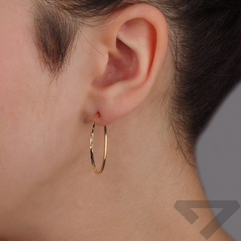 Kolczyki złote taflowane kółka szarniry AR XDCLTE0256 próba 585