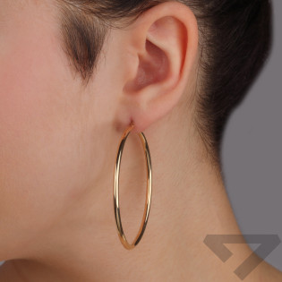 Kolczyki złote kółka 5 cm zaprezentowane na finalistce Miss Polski 2025 Ewie Bochenko