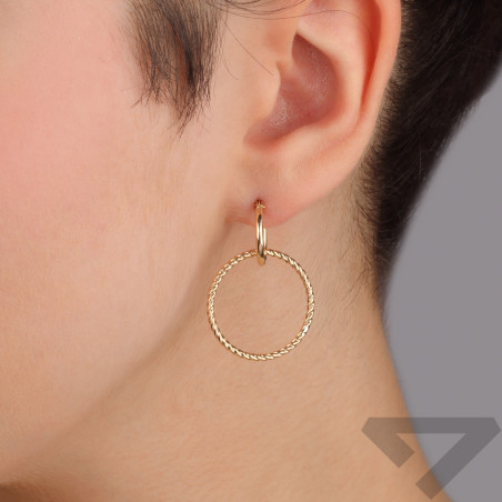 Kolczyki złote koło sznur i koło ramka/ang.zap. AR X3TE15860 próba 375