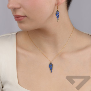 Naszyjnik pozłacany tytanowe skrzydło/anker A6 07580646-00 próba 925