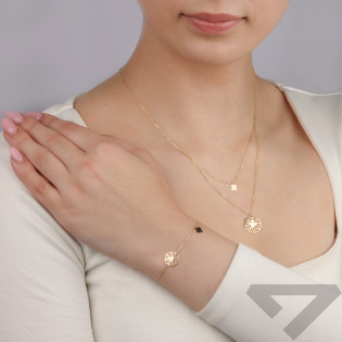 Złoty Naszyjnik Koniczynka pr. 375 Ażurowy i Gładki - JubilerSezam.pl