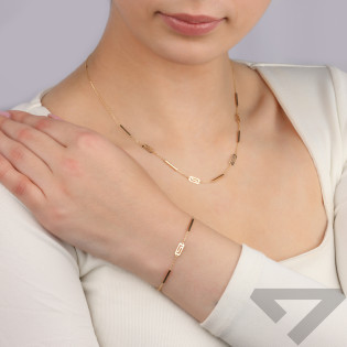 Naszyjnik złoty greka i kwadratowe pałki/anker AR X5FOR6N9521-II próba 585