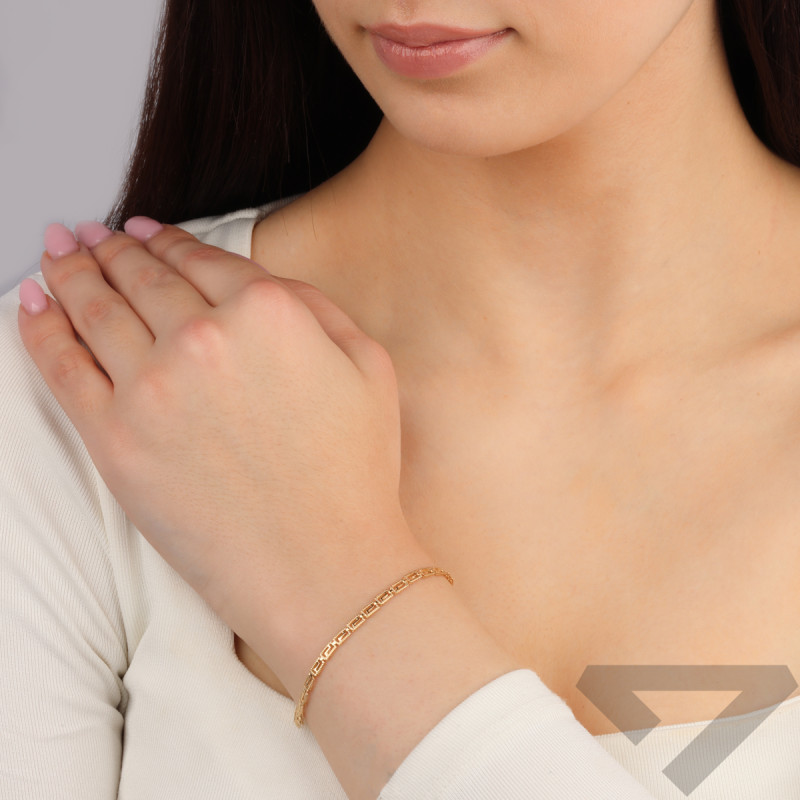 Bransoleta złota ażurowa greka