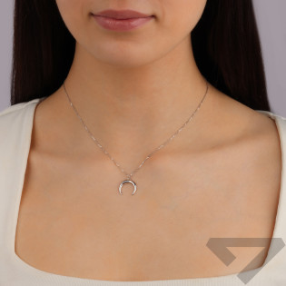 Naszyjnik srebrny gładki półksiężyc/anker A6 07570151-00 próba 925