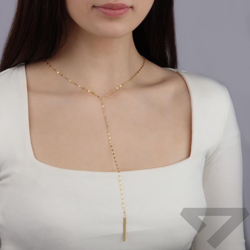 Naszyjnik pozłacany krawatówka blaszka+kawa A6 07580298-00 próba 925