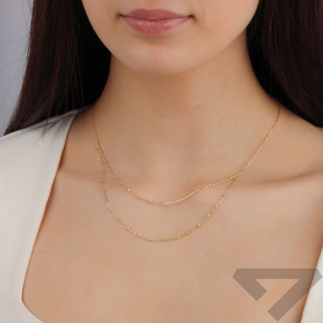 Naszyjnik złoty z grawerowanymi kulkami/2x anker MI 9032 próba 375