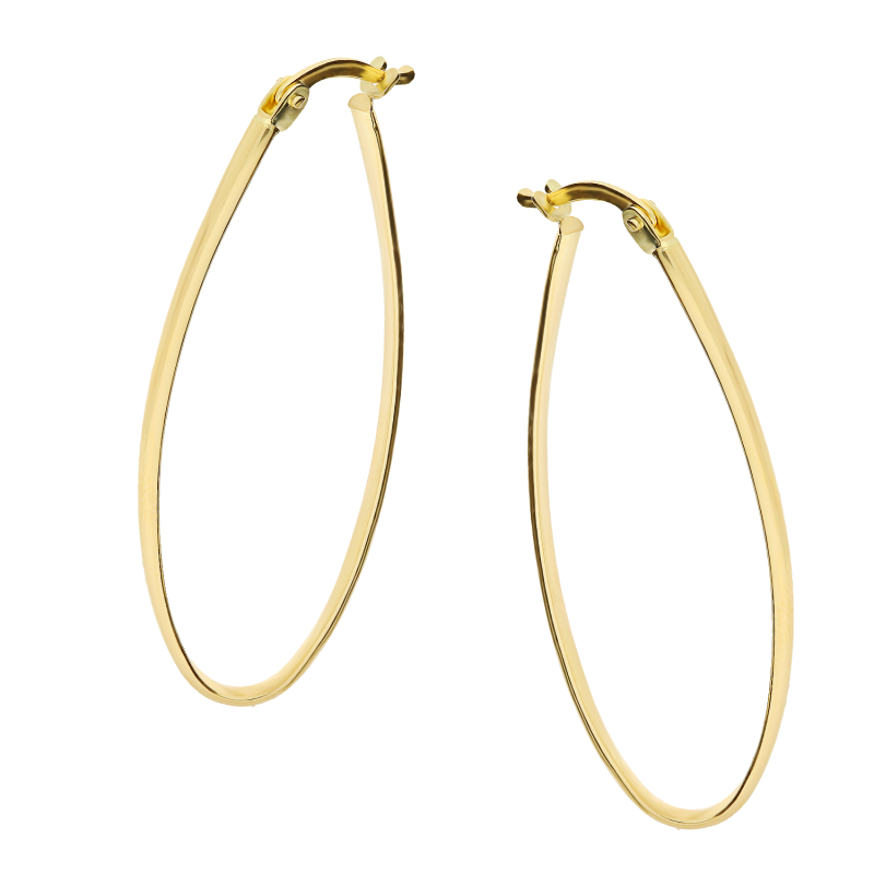 Kolczyki złote owalne kółka falowane/ang.zap. AR VXXTE16061 próba 375