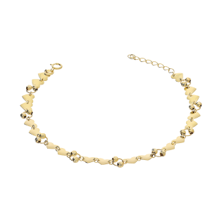 Bransoleta złota gładkie serca i koła z kulkami AR X3DCBCB4216-II próba 585