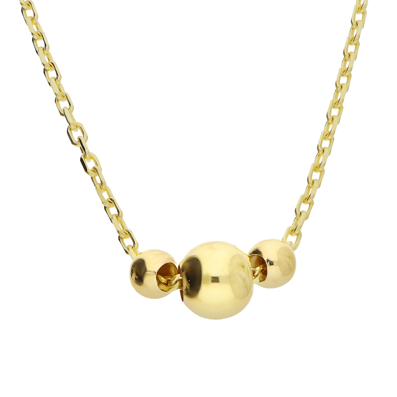 Naszyjnik złoty trzy gładkie kulki/rolo AR X4FOR6N11216-XSL próba 375