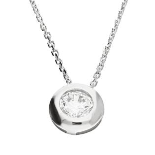 Naszyjnik z białego złota z cyrkonią w okrągłej oprawie AR X5-X5SZCABLE1N1254-II-W-FCZ próba 375