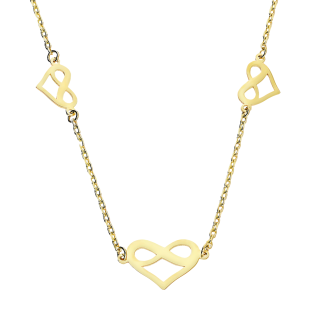 Naszyjnik złoty trzy serca z infinity/rolo AR X6FOR6N9811-II próba 585