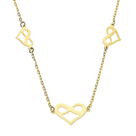 Naszyjnik złoty trzy serca z infinity/rolo AR X6FOR6N9811-II próba 585