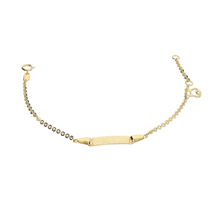 Bransoletka złota dla dziecka blaszka z wiszącym misiem